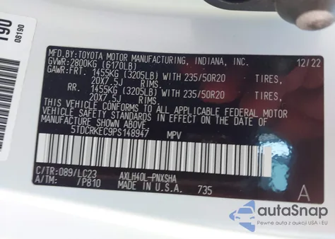 2023 Toyota Sienna Xse from USA, damaged, VIN 5TDCRKEC9PS148947